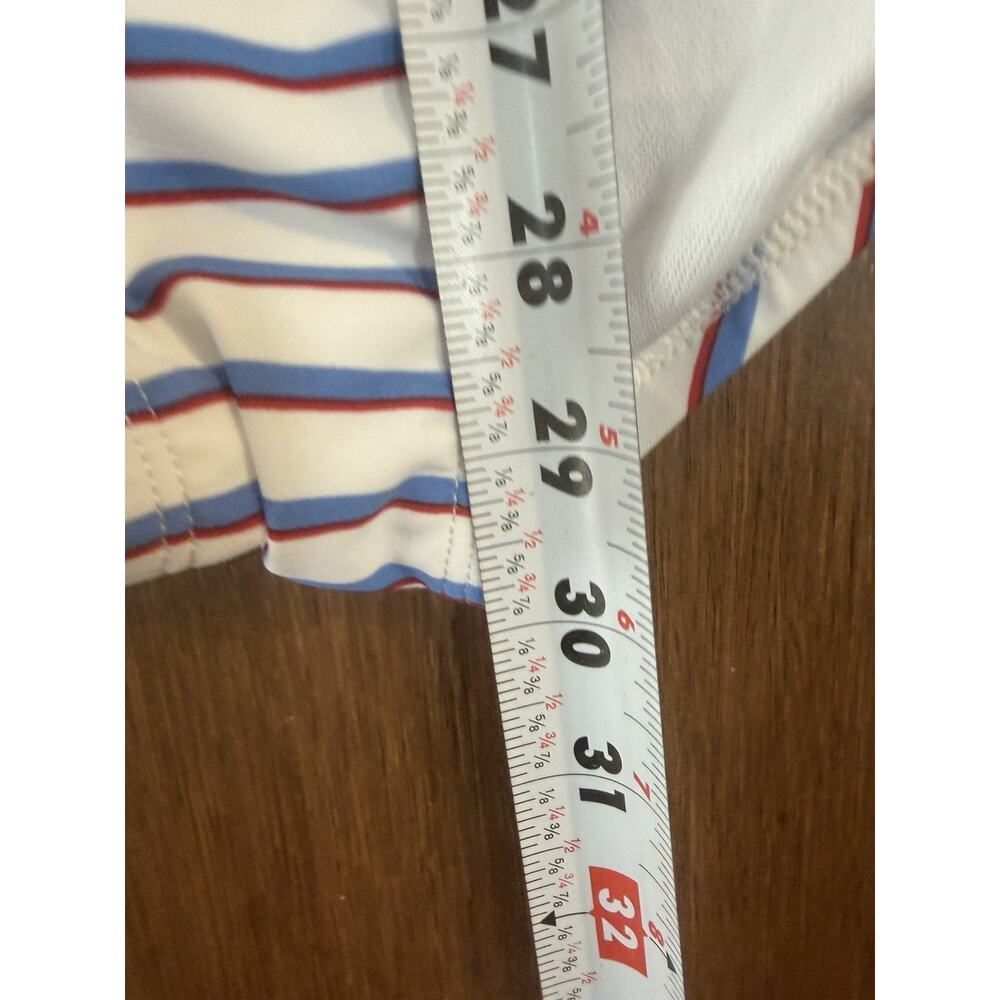Kona Sol short sleeve rash guard one-piece swimsuit red white blue zipper sz L - Picture 7 of 8
